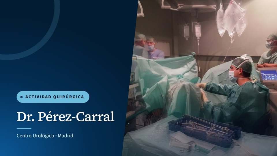 Portada de la crónica «Enucleaciones con láser en HUFA, Madrid», con un quirófano durante una cirugía de próstata