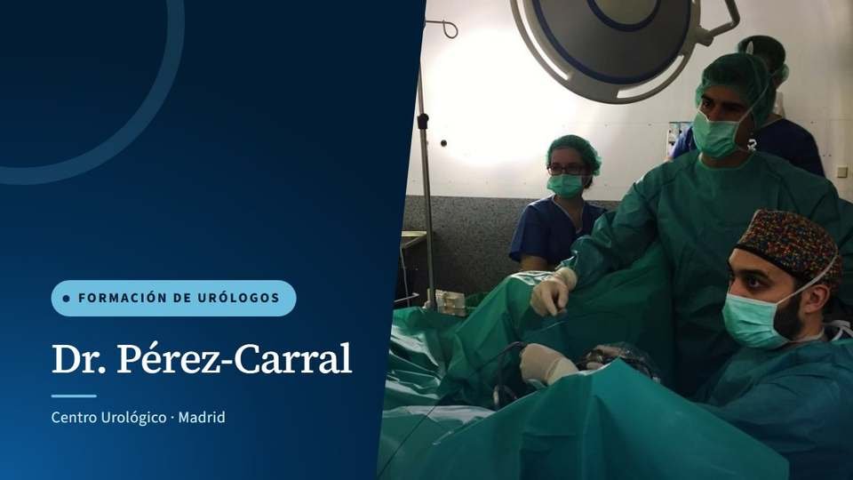 Portada de la crónica «HoLEP en el HUFA, Madrid. Intercambio con la Japanese Urological Association», con dos cirujanos operando juntos mientras el equipo observa