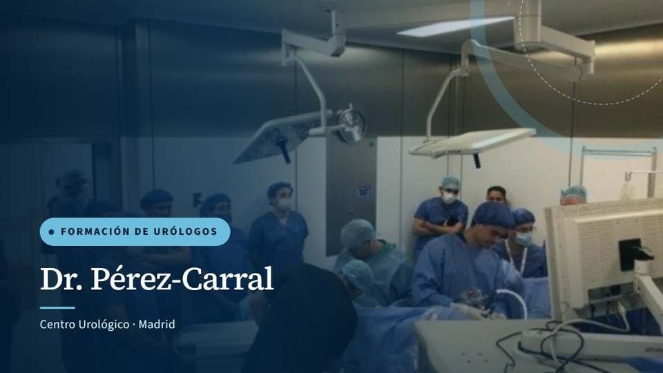 Portada de la crónica «II Curso de Formación en HoLEP. Hospital Universitario La Paz», con un grupo de profesionales con pijama quirúrgico observando una intervención